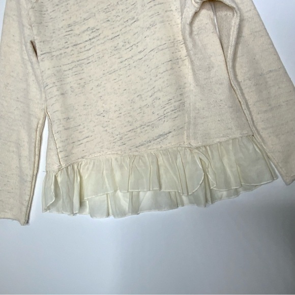 Sundance Ruffled Hem Tier Neck Sweater. Size Medium, Cream. - Picture 6 of 6